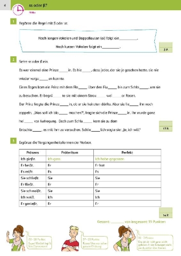 Buchcover und Innenansicht für das Buch: Sicher ins Gymnasium 15-Minuten-Kurztests Deutsch 4. Klasse