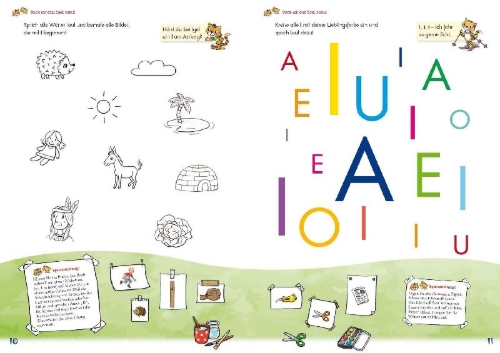 Buchcover und Innenansicht für das Buch: Lernen mit Teo und Tia - Ich lerne Lesen - Kindergarten/Vorschule