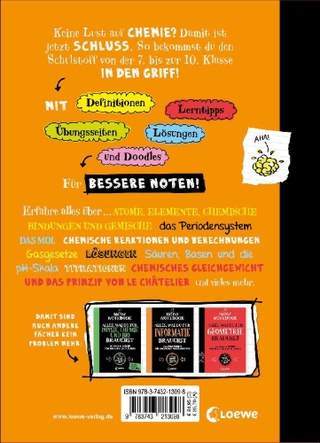 Buchcover und Innenansicht für das Buch: Everything You Need To Ace Chemistry In One Big Fat