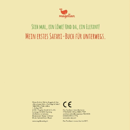 Buchcover und Innenansicht für das Buch: Kleine bunte Welt - Dschungel & Safari
