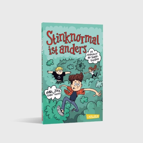 Buchcover und Innenansicht für das Buch: Die Abenteuer des Super-Pupsboy 1: Stinknormal ist anders
