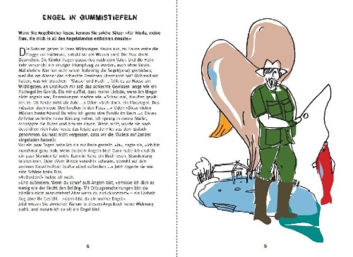 Buchcover und Innenansicht für das Buch: Angeln ist irre