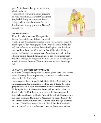Buchcover und Innenansicht für das Buch: Sitting Yoga