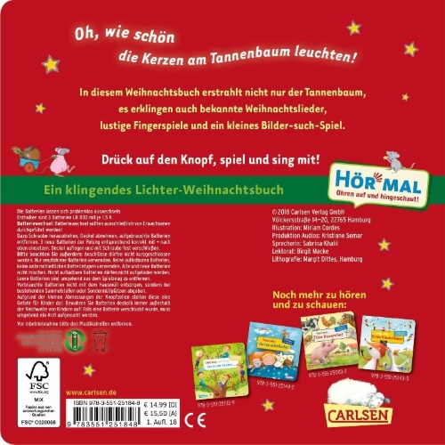 Buchcover und Innenansicht für das Buch: Hör mal (Soundbuch): O Tannenbaum ...
