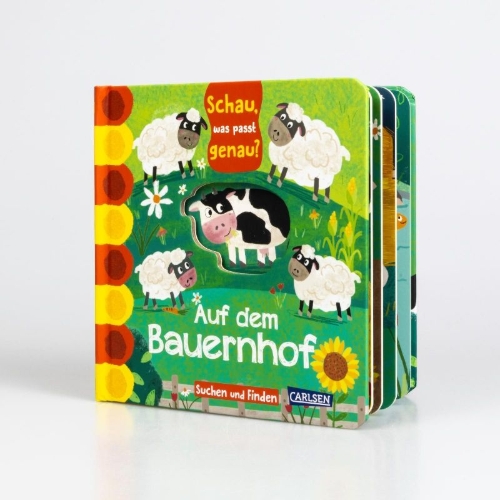 Buchcover und Innenansicht für das Buch: Schau, was passt genau? Auf dem Bauernhof