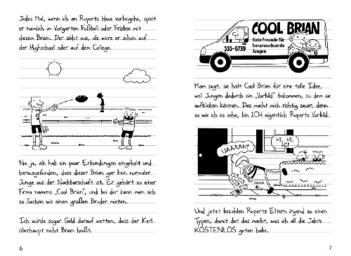 Buchcover und Innenansicht für das Buch: Diary of a Wimpy Kid: The Ugly Truth
