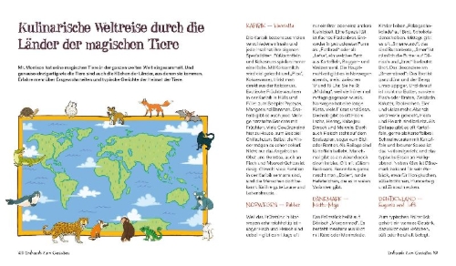 Buchcover und Innenansicht für das Buch: Die Schule der magischen Tiere - Das Kochbuch