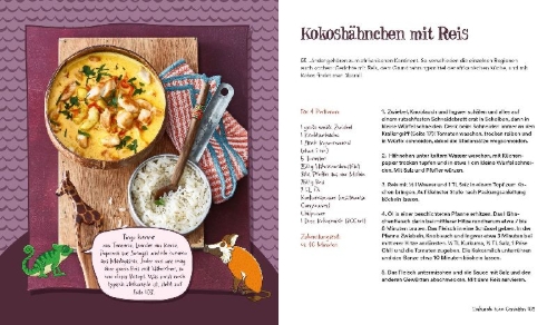 Buchcover und Innenansicht für das Buch: Die Schule der magischen Tiere - Das Kochbuch
