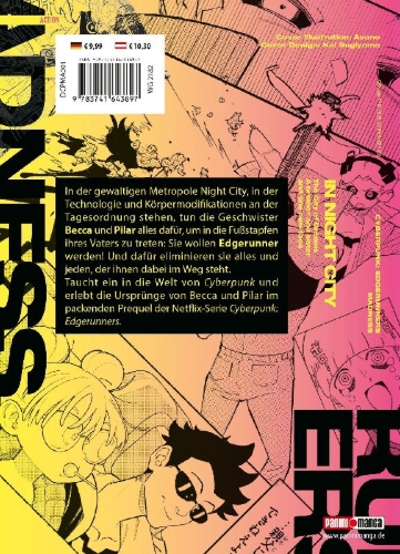 Buchcover und Innenansicht für das Buch: Cyberpunk 2077: Edgerunners (Manga) 01