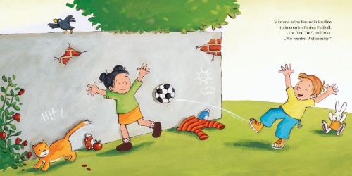 Buchcover und Innenansicht für das Buch: Max wird Fußball-Weltmeister