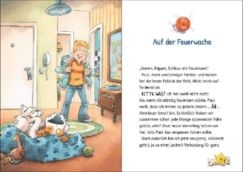 Buchcover und Innenansicht für das Buch: Kommissar Pfote (Band 8) - Jagd nach dem Feuerteufel