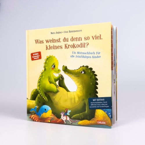 Buchcover und Innenansicht für das Buch: Was weinst du denn so viel, kleines Krokodil?