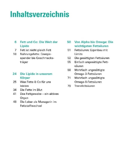 Buchcover und Innenansicht für das Buch: Fette und Fettsäuren
