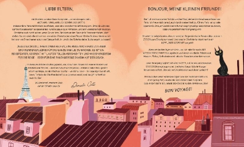 Buchcover und Innenansicht für das Buch: Paris für kleine Entdecker. Reiseführer für Kinder