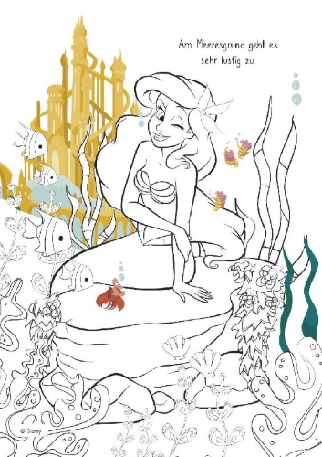 Buchcover und Innenansicht für das Buch: Disney Prinzessin: Zauberhafter Malblock