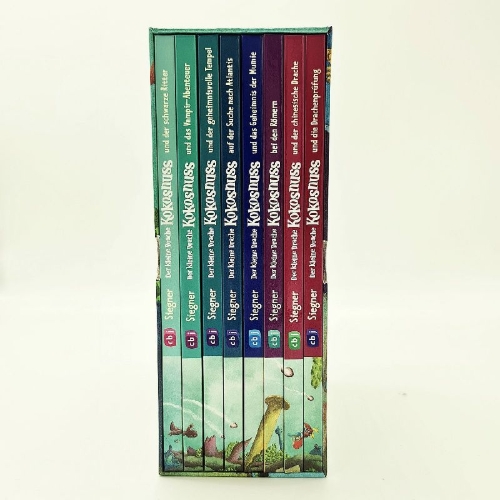 Buchcover und Innenansicht für das Buch: Der kleine Drache Kokosnuss - Jubiläums-Schuber
