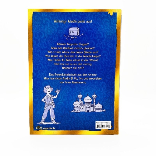 Buchcover und Innenansicht für das Buch: Ich, Aladin, und die Helden aus 1001 Nacht - Live aus dem Orient