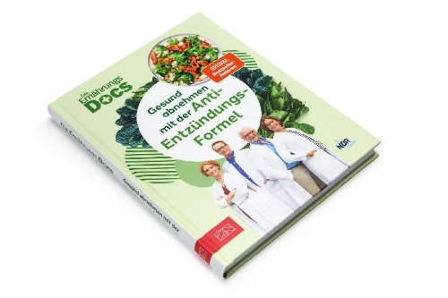 Buchcover und Innenansicht für das Buch: Die Ernährungs-Docs - Gesund abnehmen mit der Anti-Entzündungs-Formel