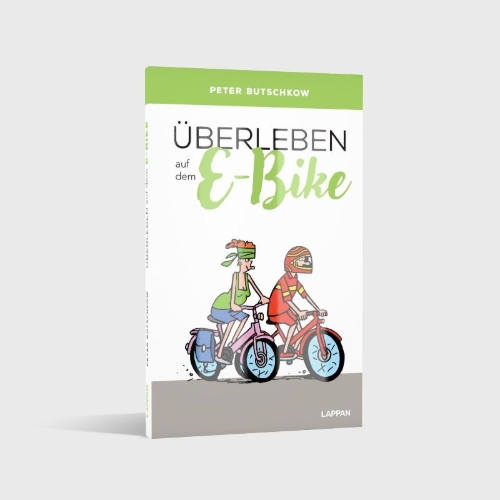 Buchcover und Innenansicht für das Buch: Überleben auf dem E-Bike