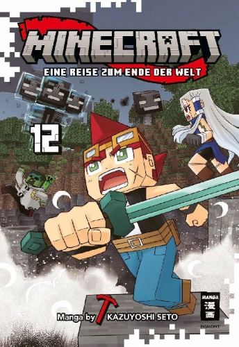 Buchcover und Innenansicht für das Buch: Minecraft - Sekai no Hate no Tabi