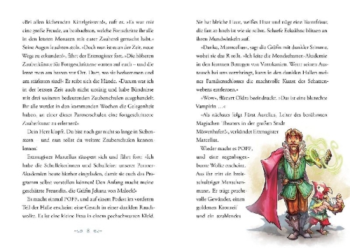 Buchcover und Innenansicht für das Buch: Zauberakademie Siebenstern - Rettest DU die magische Schule? (Zauberakademie Siebenstern, Bd. 3)