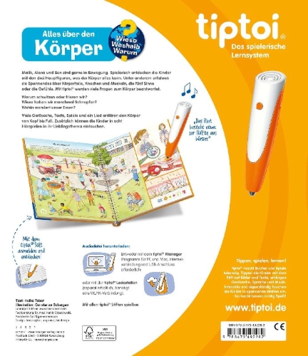 Buchcover und Innenansicht für das Buch: tiptoi® Wieso? Weshalb? Warum? Alles über den Körper