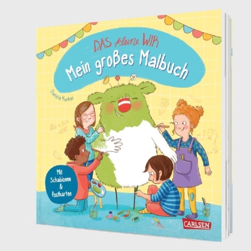 Buchcover und Innenansicht für das Buch: Das kleine WIR: Mein großes Malbuch