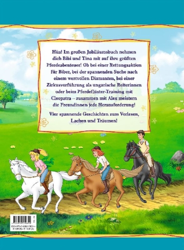 Buchcover und Innenansicht für das Buch: Bibi & Tina: Die größten Abenteuer