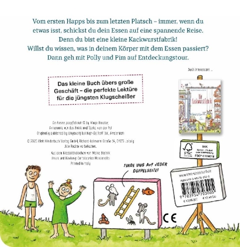 Buchcover und Innenansicht für das Buch: Die kleine Kackwurstfabrik