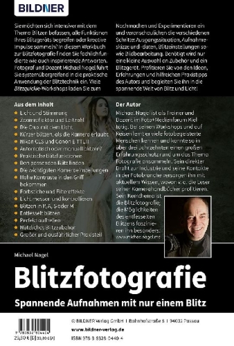 Buchcover und Innenansicht für das Buch: Blitzfotografie