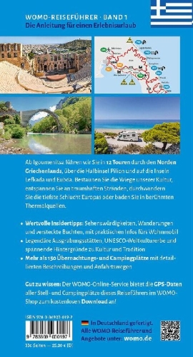 Buchcover und Innenansicht für das Buch: Entdeckertouren mit dem Wohnmobil Griechenland