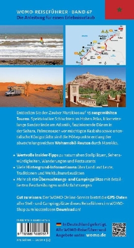 Buchcover und Innenansicht für das Buch: Entdeckertouren mit dem Wohnmobil Marokko