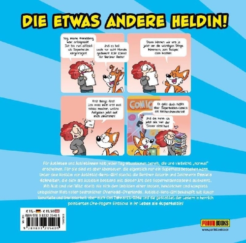 Buchcover und Innenansicht für das Buch: Die Abenteuer von Autistic Hero-Girl