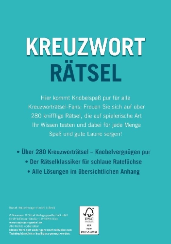 Buchcover und Innenansicht für das Buch: Kreuzworträtsel - Band 8 I Über 280 Rätsel für Erwachsene