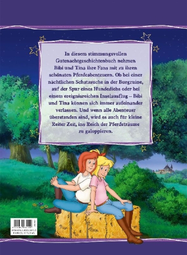 Buchcover und Innenansicht für das Buch: Bibi & Tina: Meine liebsten Gutenachtgeschichten
