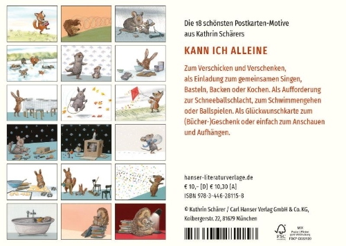 Buchcover und Innenansicht für das Buch: Kann ich alleine! Postkarten-Set