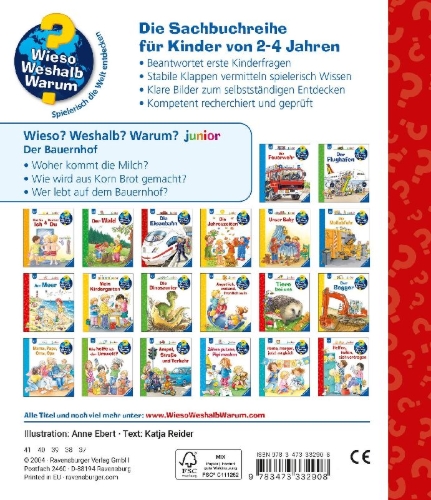 Buchcover und Innenansicht für das Buch: Wieso? Weshalb? Warum? junior, Band 1: Der Bauernhof