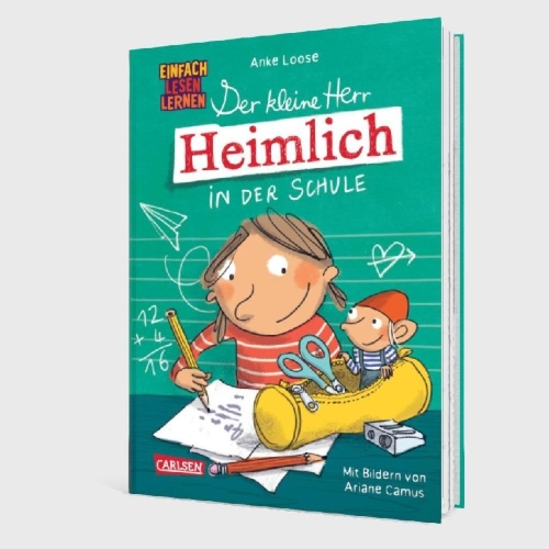 Buchcover und Innenansicht für das Buch: Der kleine Herr Heimlich in der Schule