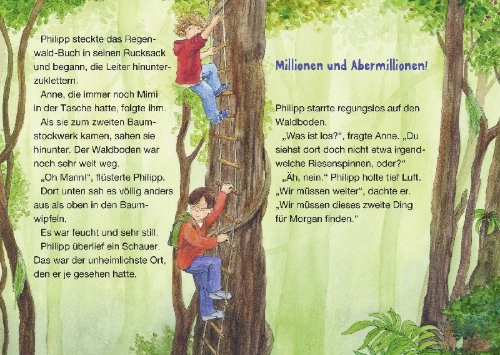 Buchcover und Innenansicht für das Buch: Das magische Baumhaus junior 06 - Verborgen im Dschungel