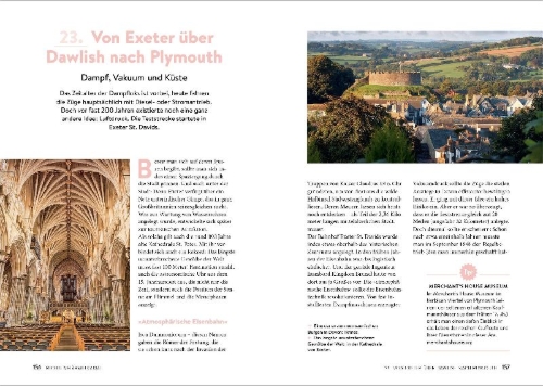 Buchcover und Innenansicht für das Buch: England mit dem Zug entdecken