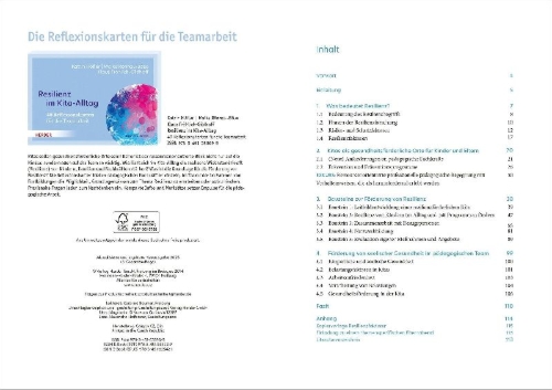 Buchcover und Innenansicht für das Buch: Resilienz im Kita-Alltag