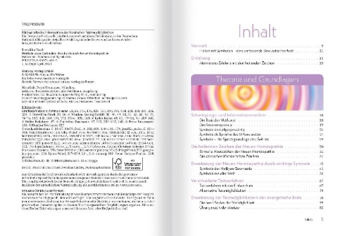 Buchcover und Innenansicht für das Buch: Medizin zum Aufmalen: Heilen mit Zeichen und Symbolen. Das Basisbuch Neue Homöopathie