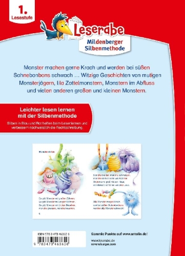 Buchcover und Innenansicht für das Buch: Leserabe mit Mildenberger Silbenmethode - Monstergeschichten