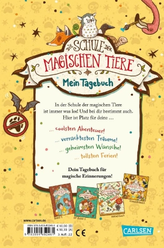 Buchcover und Innenansicht für das Buch: Die Schule der magischen Tiere: Mein Tagebuch