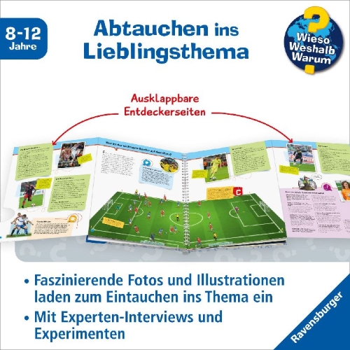 Buchcover und Innenansicht für das Buch: Wieso? Weshalb? Warum? ProfiWissen: Fußball (Band 15)
