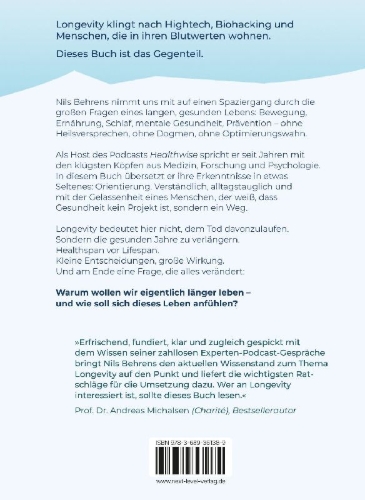Buchcover und Innenansicht für das Buch: Spaziergang zur Unsterblichkeit - Mit kleinen Schritten länger besser leben, Longevity Ratgeber für mehr Healthspan statt Lifespan, gesunde Gewohnheiten zu Bewegung, Ernährung, Schlaf, Prävention & mentale Gesundheitit