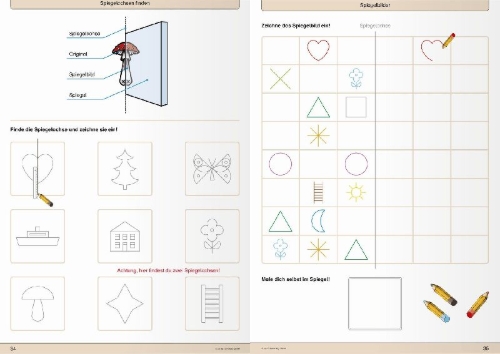 Buchcover und Innenansicht für das Buch: Mein Geometrieheft 1/2 und 3/4 im Set