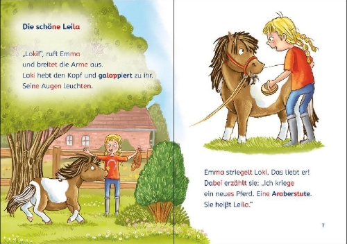 Buchcover und Innenansicht für das Buch: Leselöwen 1. Klasse - Eine ponystarke Freundschaft