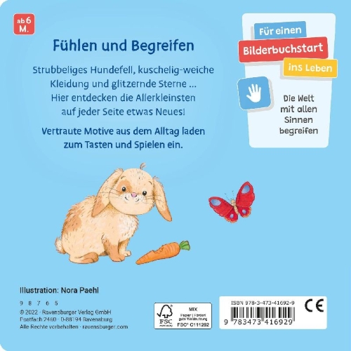 Buchcover und Innenansicht für das Buch: Mein allererstes Fühlbuch