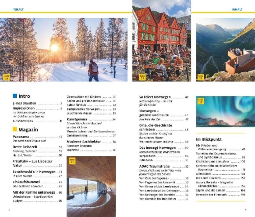 Buchcover und Innenansicht für das Buch: ADAC Reiseführer plus Norwegen